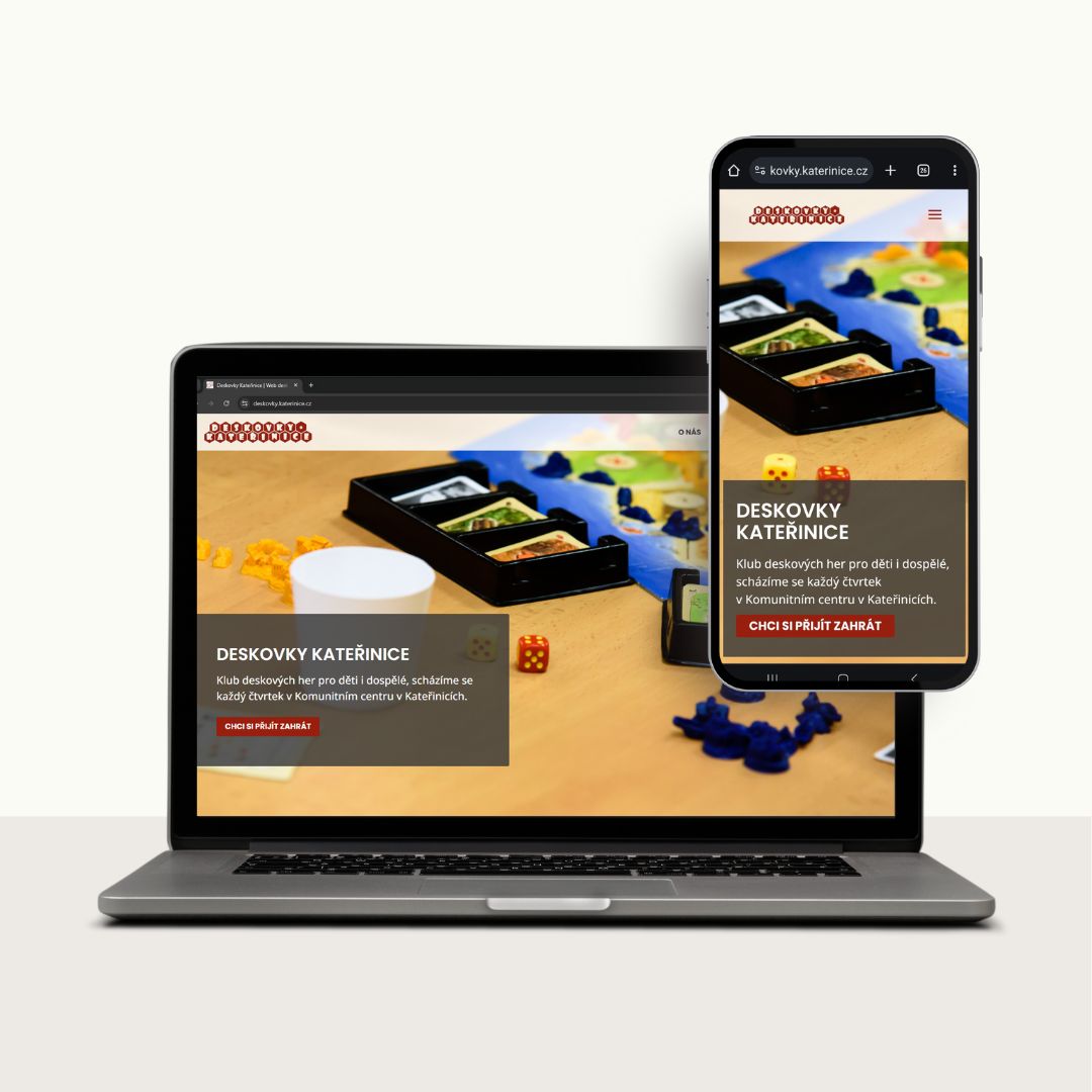 Ukázka webu pro deskoherní klub